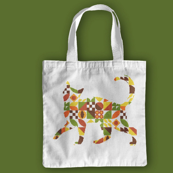 6 Cross stitch pattern walking cat in boho autumn modern abstract style pattern.jpg