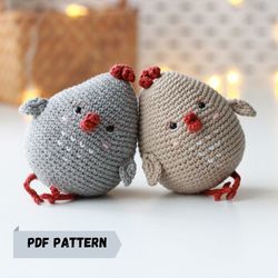 Chicken bird amigurumi PDF crochet pattern for Easter