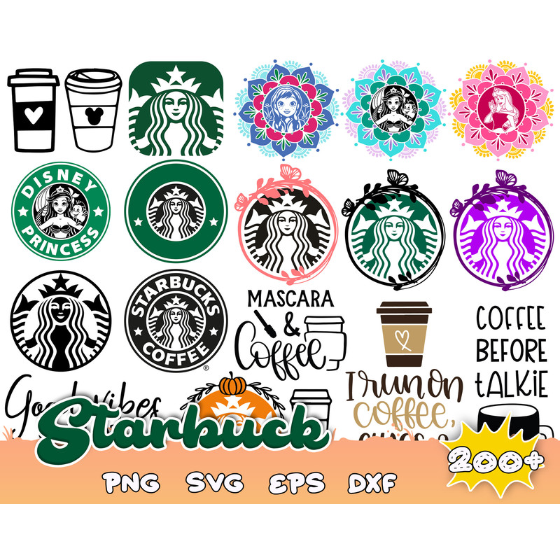 200 Starbucks svg bundle,Starbucks Wrap svg, Starbucks bundle wrap svg, Starbucks Svg files for Cricut & Silhouette.jpg