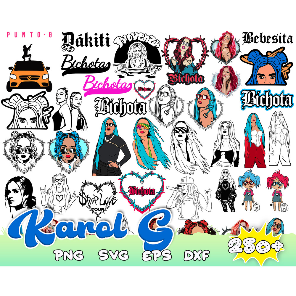 250 Karol G SVG, Karol G Sublimation, La Bichota png, Bichota Sublimation, Karol G SVG, La Bichota, Karol G png, SVG, Cricut, Digital Download.jpg