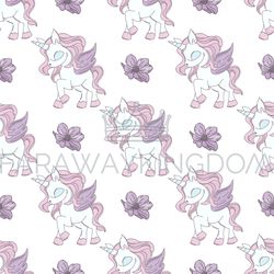 dancing unicorn fairy tale seamless pattern vector illustration