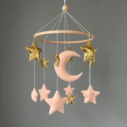 Stars baby mobile in the crib, baby mobile with stars , gift for baby shower, nursery decor, Mobile neutral