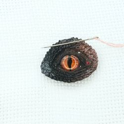 Black Dragon Eye Magnet Needle Minder for Fantasy Cross Stitch Gift Magnetic Sewing, Handmade Polymer clay by Annealart