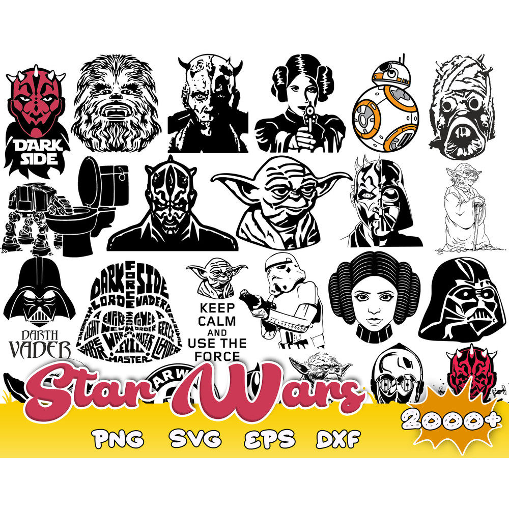 Star wars svg Bundle, Star wars Files, Star Wars Cut files, Darth Vader svg , Yoda svg, Instant Download.jpg