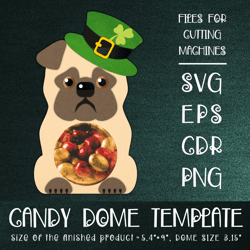 Pug Dog Candy Dome | Patrick's Day Paper Craft Template
