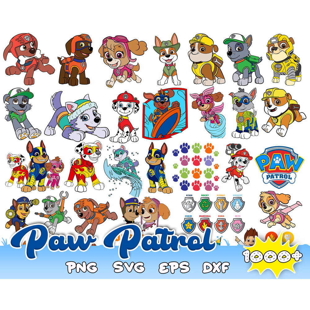 1000 Paw Patrol Bundle Svg, Paw Patrol Svg, Paw Patrol Clipart.jpg