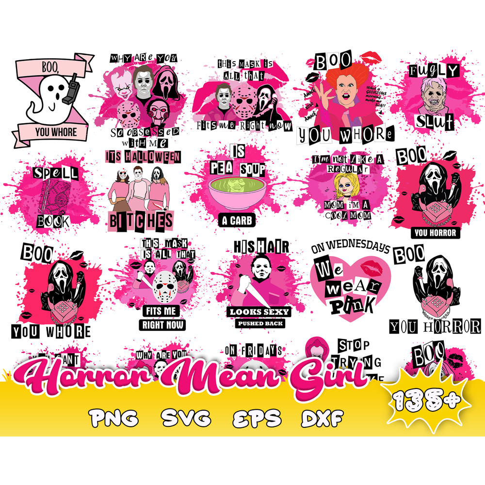 135 Ghost face svg, mean girls,pink png,ghost face png,digital png,halloween png,horror png,movie png.jpg
