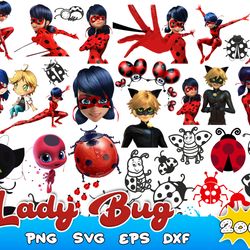 Ladybug Bundle Svg, Ladybug Svg, Miraculous Ladybug Svg, Tales Of Ladybug And Cat Noir Svg, Instant Download