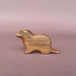 Wooden marmot figurine - Marmot toy - Wooden animal - Wooden toys - Wild animals - Natural Toys - Woodland animals