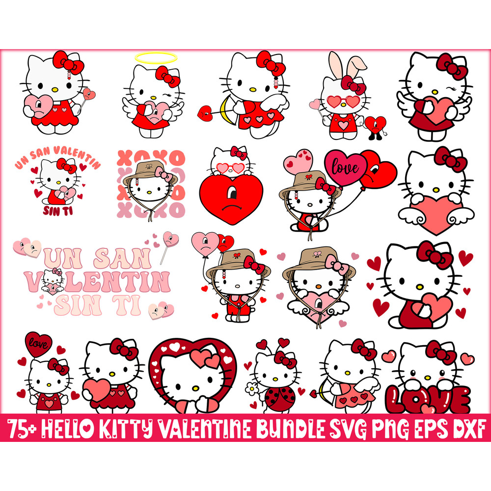 Hello Cat Heart Love PNG Bundle, Hello Cat Hearts Png, Valentine Cat Png, Cupid Cat Png, Be My Valentine Png, Digital Download.jpg