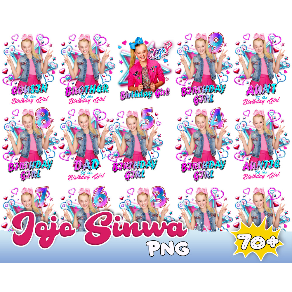 Jojo Siwa Birthday Png, Birthday Party Iron Png, Jojo Siwa Family Matching Party Png.jpg