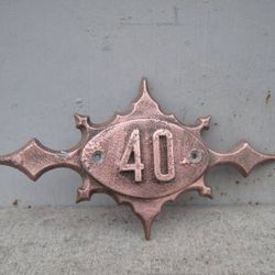 Address number plaque 40 - old antique door number sign vintage