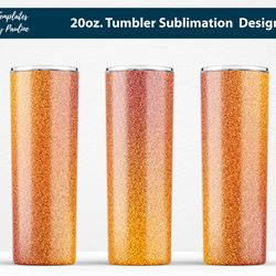 yellow orange glitter tumbler wrap