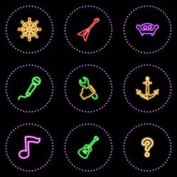 266 neon highlight instagram icons. Beautiful social media icons. Digital download.