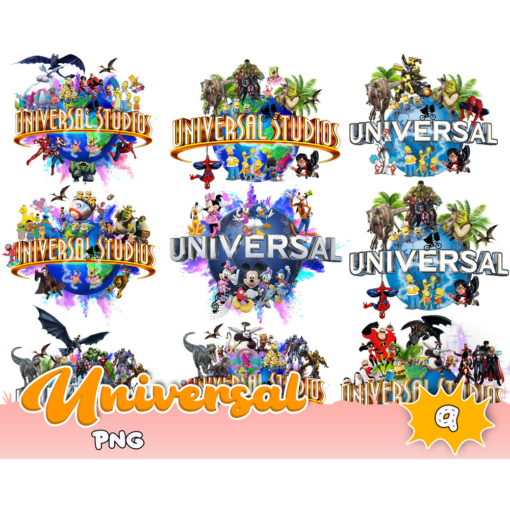 Universal Studio Png, Family Vacation 2022 Png, Universal Studios Family Png, Family Trip Png, Cartoon Character Png, Digital Download.jpg