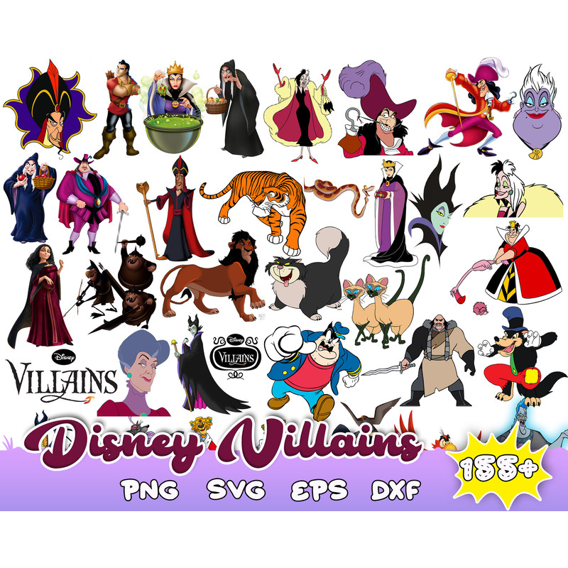 Villains Bundle SVG, Wicked svg Villains svg, Villains cut file, File Silhouette, Clipart, Cricut, The Villains Bundle SVG, Bad Witches SVG.jpg