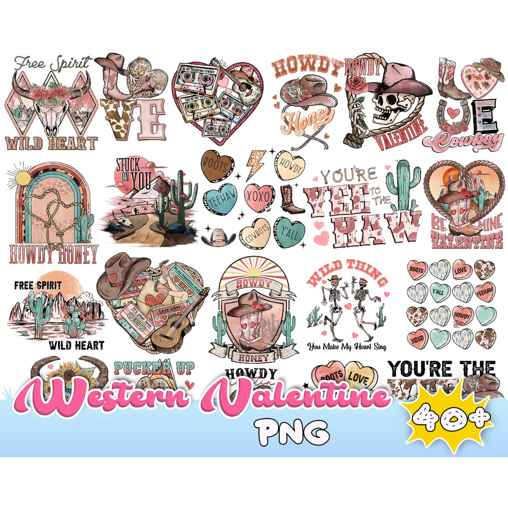 Western Valentine svg Png Bundle Howdy Honey Pucker Up Never Cowboys Yee To My Haw Stuck Love Xo xo.jpg