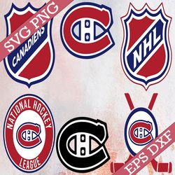 bundle 6 files montreal canadiens hockey team svg, montreal canadiens svg, nhl svg, nhl svg, png, dxf, eps, instant down