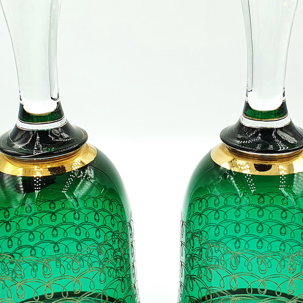 9 Vintage Bohemian Glass 2 penalty glasses BELLS from Czechoslovakia 1970s.jpg