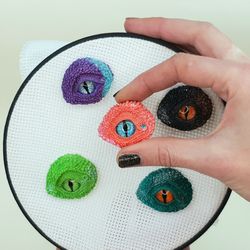 Magnetic Needle Minder Coral Dragon Eye for Cross Stitch Gift Magnetic Sewing, Handmade Polymer clay by Annealart