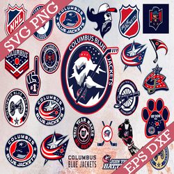 bundle 25 files columbus blue jackets hockey team svg, columbus blue jackets svg, nhl svg, nhl svg, png, dxf, eps, insta