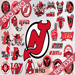 bundle 30 files new jersey devils hockey team svg, new jersey devils svg, nhl svg, nhl svg, png, dxf, eps, instant downl