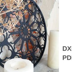 laser cut file - wall decor - dxf pdf - digital download - gothic rose - cnc