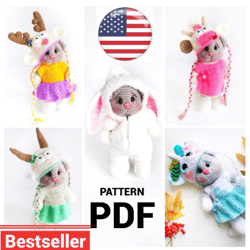 Crochet cat pattern/How to crochet a kitten//Pdf cat pattern in English/ Cat cow, deer, bunny, goat, unicorn costume