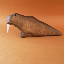 Wooden animals figurine - Wooden walrus toy - Wooden toys - Arctic animals figurine - Wood arctic animals toys - Walrus