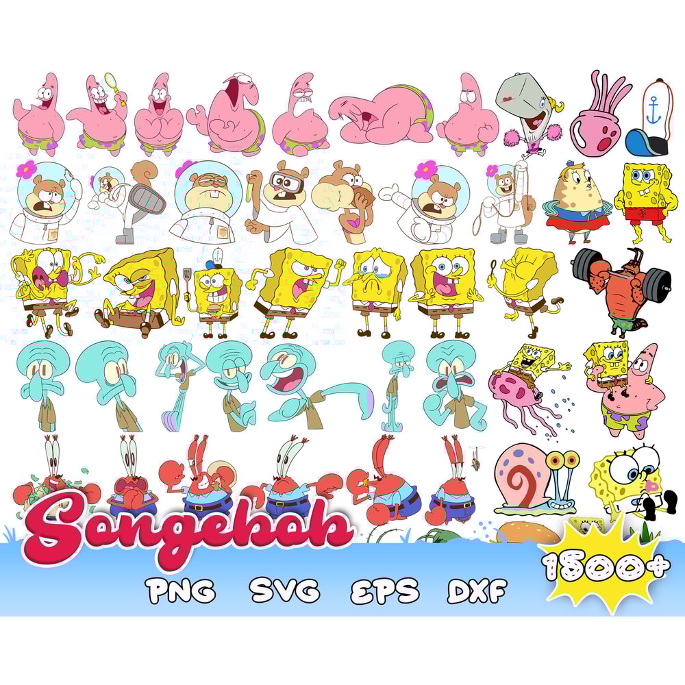 1500 Spongebob svg layered, spongebob png, spongebob clipart, spongebob face svg, SVG for cricut, Instant Download.jpg