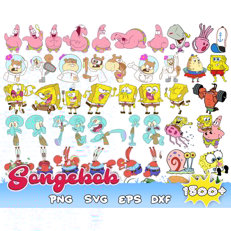 1500 Spongebob svg layered, spongebob png, spongebob clipart, spongebob face svg, SVG for cricut, Instant Download.jpg