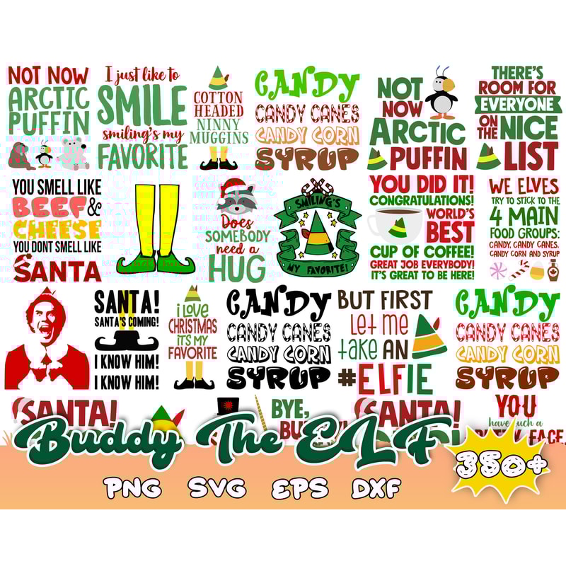 350 Buddy the elf svg,christmas svg,svg for cricut,christmas bundle,santa svg,pew pew grinches svg.jpg