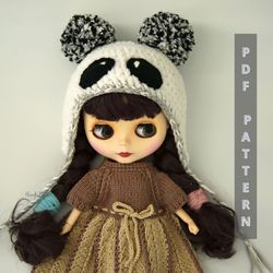 Doll hat pattern, Blythe doll clothes, crochet doll pattern