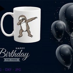 sloth dabbing svg png jpeg instant download