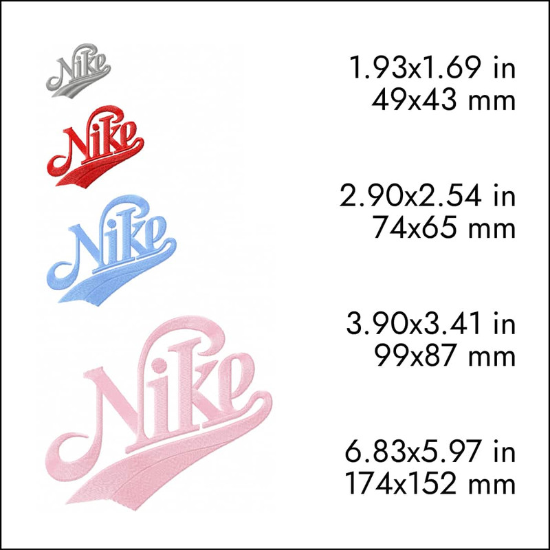nike italic retro vintage logo machine embroidery designs