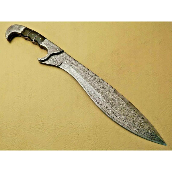 Custom Handmade Damascus Steel COLUMBIA Fixed Blade Bowie Knife Camping Hunting 1.jpg