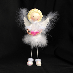 Handmade angel figurine for Valentines day gift. Cute angel Valentines day ornament. Valentines Angel doll