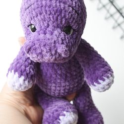 personalized dinosaur plush toy, baby dino stuffed animals, crocheted dinosaur baby shower gifts