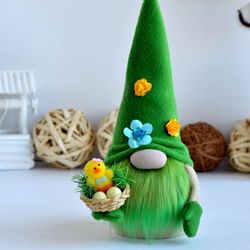 easter gnome with chicken