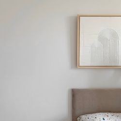 framed textured white abstract minimalist art, 3d painting, bas-relief abstraction, sculptural wall decor