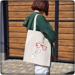 Shopper made of cotton with hand-painted. A big bag.Eco-friendly shopping bag.Tote bag
