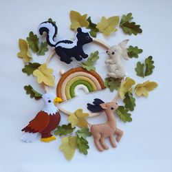 woodland baby mobile, forest mobile, nursery woodland animals, new baby gift