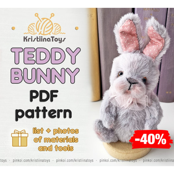 Teddy Rabbit Pattern Digital download PDF Teddy Bunny pattern 10 cm NO INSTRUCTIO | Inspire ...