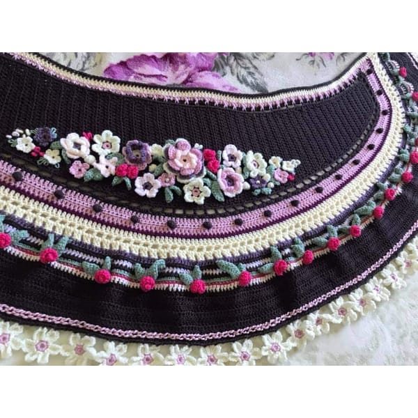 Elegant Knitted Flower Pattern Scarf, Handmade - Inspire Uplift