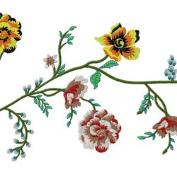 flowers embroidery design bed sheet