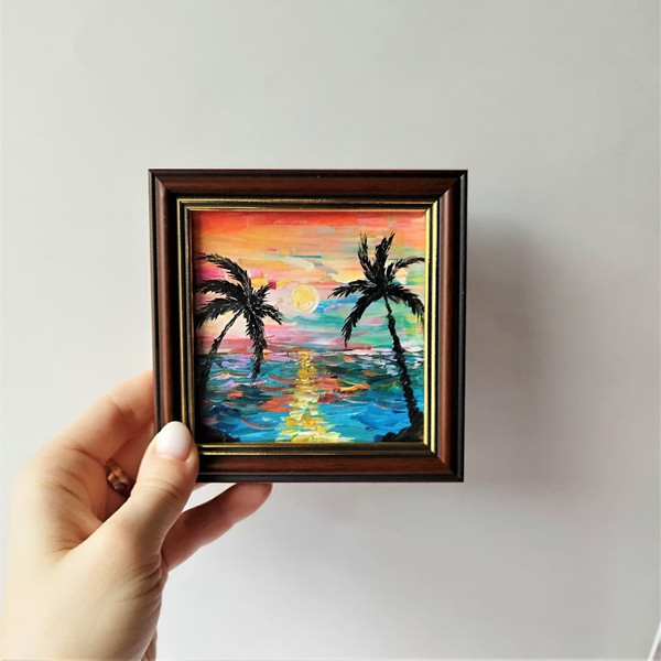 Mini-painting-very-small-wall-art-ocean-sunset-scenery.jpg