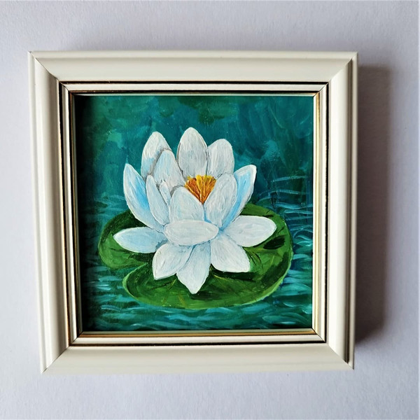 Lotus-on-the-pond-flower-painting-acrylic-impasto-art-small-wall-decor.jpg