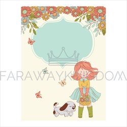 dear mommy birthday greeting card vector illustration set