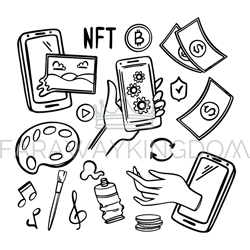 digital art sale monochrome online transaction for crypto