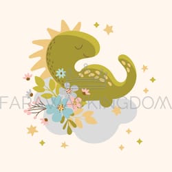 dino birthday hand drawn vector illustration baby apparel set